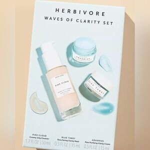 Herbivore waves of clarity set cleanser, resurfacing mask, clarifying cream New